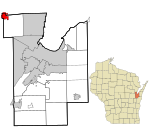 Brown County Wisconsin incorporated and unincorporated areas Pulaski highlighted